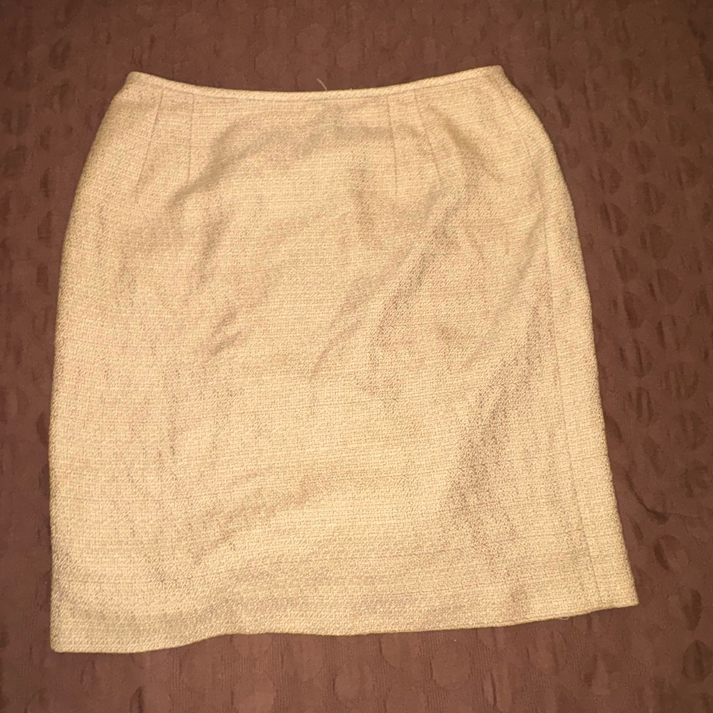 Elegant Tan Skirt Midi Length